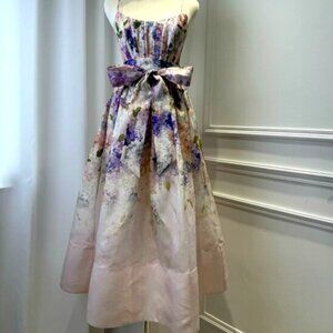 Zimmerman Linen Button Front Midi Black Floral Long Dress